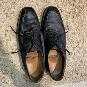 Vintage USA MADE! Black Leather Mens Formal Dress Shoes Derby 10 1/2 B